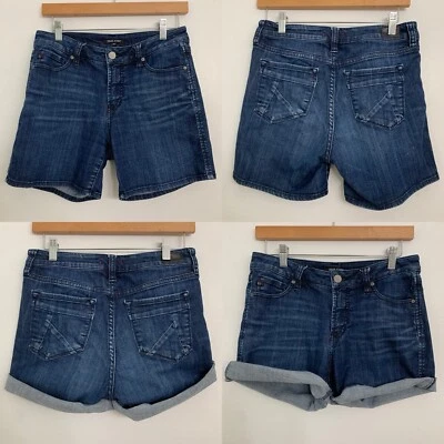 Dear John Womens 27" Ava Roll-Up Short Denim Dark Wash Jean Shorts - Image 1 of 4