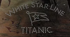IRON ON EMBELLISHMENT TITANIC White Star Line with Flag Small Silver Studs - Picture 1 of 6