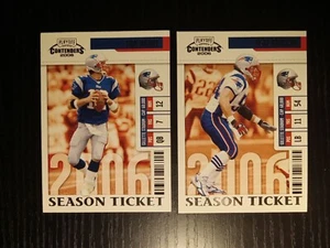 2006 Playoff Contenders #59 Tom Brady & #60 Tedy Bruschi PATRIOTS Free Ship! - Picture 1 of 2