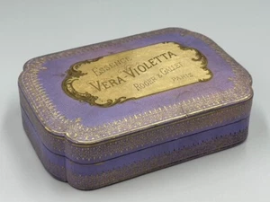 c 1900 ROGER & GALLET Vera Violetta Empty PERFUME BOX Paris Antique Advertising - Picture 1 of 14