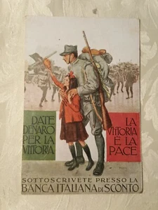 Cartolina Banca Italiana di Sconto date denaro per la vittoria SP523 * - Imagen 1 de 2