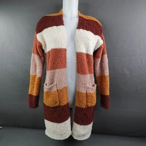Pink Rose Womens Cardigan Sweater Medium Brown Chenille Quiet Luxury Cozy Long - Picture 1 of 14