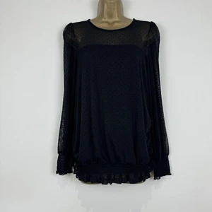 Dorothy Perkins Maternity Top Black Jersey Lined Lace Ruched Detail Size 10 New - Picture 1 of 12