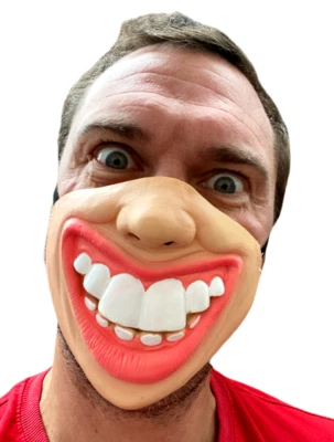 Funny Big Teeth Mask Smile Lips Face Cover Masks Adult Costume Accessory - Image 1 of 4