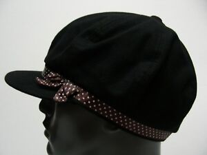 D&Y, NY - BLACK - RAYON/POLY BLEND - WOMEN'S CADET STYLE CAP HAT!