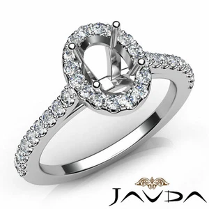 Juego de anillo de compromiso ovalado de diamantes en forma de U clavija en forma de U oro blanco 18k 0,5 quilates - Imagen 1 de 12