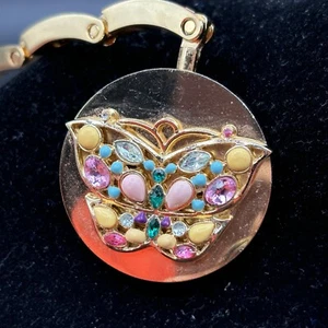 Liz Claiborne Gold Tone Handbag Purse Holder Butterfly Spring Design - Picture 1 of 7