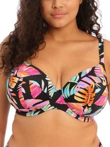 Elomi Tropical Falls Bikini Top Plunge Recycled Nylon Bikini Tops Swimwear - Picture 1 of 3