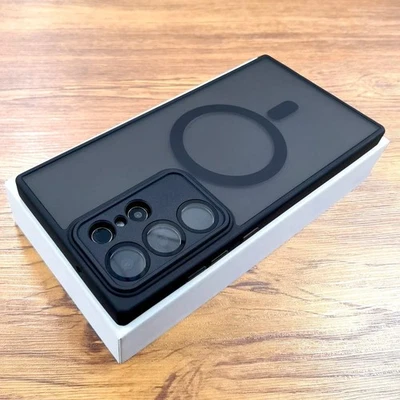 Custodia Lusso Opaca Samsung S25 S24 S23 S22 Ultra MagSafe Vetro Camera - Immagine 1 di 4