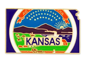 KANSAS SHAPE LAPEL PIN - Picture 1 of 1