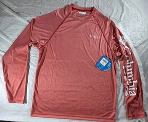 New With Tags Columbia PFG UPF 50 Terminal Tackle Heather Salmon Shirt Medium - Picture 1 of 15