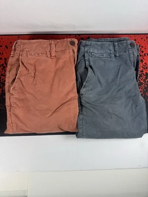 AE American Eagle Slim Leg Lived In FLEX Khakis Pants 28 x 32 - Lot of 2 - Image 1 of 4