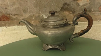 Ancienne théière en étain James Dixon & sons Métal 1515 signé dans son jus - Photo 1/4