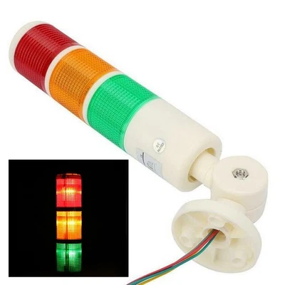 NEW 24V AC/DC Stack Light-Red Orange Green Signal Tower LED Signal-Tower - Image 1 of 4