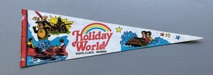 Banderín vintage Holiday World Santa Claus Indiana de 25 pulgadas con excelentes gráficos temprano - Imagen 1 de 3
