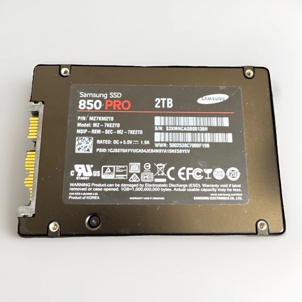 2TB SATA SSD MZ-7KE2T0 Samsung 2.5 Enterprise Solid State Drive 850 PRO - Image 1 of 1