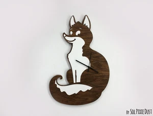 Cute Fox - Wooden Wall Clock - Picture 1 of 5