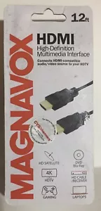 MAGNAVOX HDMI High-Definition Multimedia Interface Cable 12 FT 4K HD Gaming NEW - Picture 1 of 2
