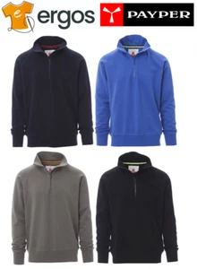 PAYPER AUSTIN Herren Sweatshirt mit halbem Reißverschluss 100% Baumwolle garziert ohne Kapuze - Bild 1 von 6