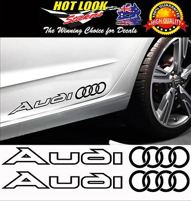 2 x Audi Stickers Decal S line S1 S5 Q5 Q7 TT A4 A5 S A6 R8 QUATTRO 23 Colours - image 1 of 3