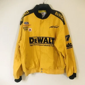 Nascar DeWalt Matt Kenseth #17 Roush Yellow Twill Racing Jacket SzL Vintage RARE - Picture 1 of 15