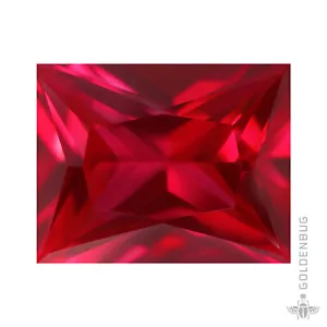 Genuine Ruby Rectangle Cut Nice Faceted Red Corundum Lab Loose Gemstone Baguette - Picture 1 of 13