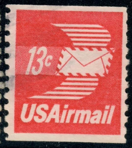 USA - 1971 - Airmail - Winged Airmail Envelope - Coil Stamp - 13¢ - #3550 - Picture 1 of 1