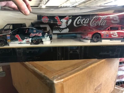 Dale Earnhardt Sr./Jr. Coca-Cola 1:24 Diecast Cars & Trailer Brookfield ‘98 - Image 1 of 4