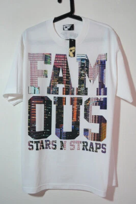 Rare New Famous Stars n Straps city T-Shirt L vintage 2000s LA stripes Dissizit - Imagen 1 de 4