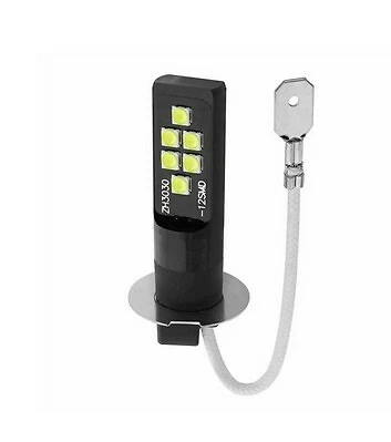 Ampoule H3 LED 12 SMD Blanc Xenon 6500K pour feux anti Brouillard Moto Auto 12V - Photo 1/3