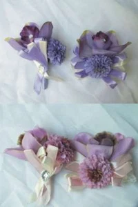 Juego de 2 piezas ramilletes de boda quinceañera novia novio seda flor orquídea - Imagen 1 de 8