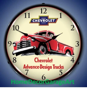 Chevrolet Trucks Advance Design LED Backlit Wall Clock, Garage Art HDGA - Picture 1 of 5