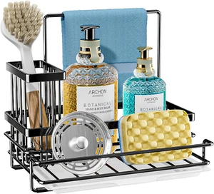 Sink Caddy Sponge Holder - Multifunctional Kitchen Sink Organizer with Brush Hol - Picture 1 of 12