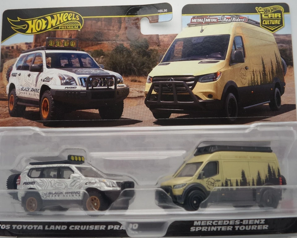 Hot Wheels Premium 2024 '05 Toyota Land Cruiser Prado Mercedes-Benz Sprinter - Imagen 1 de 4