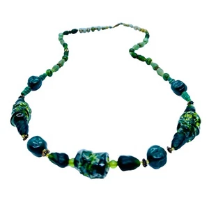 Collar Hattie Carnegie Vintage Vidrio y Cuentas de Lucita Moldeadas - Imagen 1 de 11