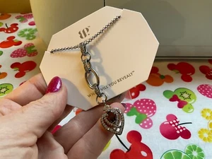 Bomb Party Necklace Heart Pure Confidence Garnet Cz hematite plate 8612 - Picture 1 of 4