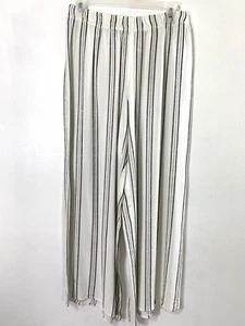 Maven West Pants Womens Medium White Black Stripe Wide Leg Slit Side Casual - Bild 1 von 8