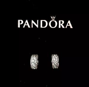 2 Γ Genuine Pandora Clear Sparkling Pave Clip Charm Very Good Condition! π - Picture 1 of 4