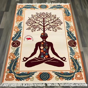 Calming Yoga Rug for Meditation, Mindfulness, and Relaxation in Your Practice - Picture 1 of 2
