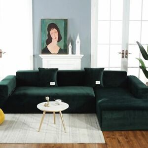 Velvet Elastic Sofa Covers Set Armchair Cover L Shape Corner Sectional Cover