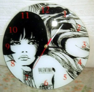 OROLOGIO IN VETRO DA PARETE VALENTINA BY GUIDO CREPAX. - Foto 1 di 3