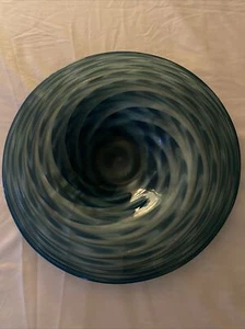 Lenox 249227 Seaview Swirl Art Glass Platter Blue 18" - Picture 1 of 2