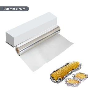 Rollo de papel de aluminio y lata de cocina envoltura de alimentos para restaurante 30 cm x 75 m - Imagen 1 de 13