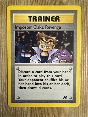 Imposter Oak's Revenge 76/82 - Pokemon TCG Team Rocket Unlimited Card WOTC MP - Image 1 of 2