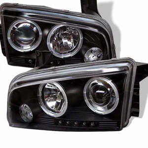 Par de faros proyectores Spyder para Dodge Charger 2006-2010 | LED halógenos negros - Imagen 1 de 2