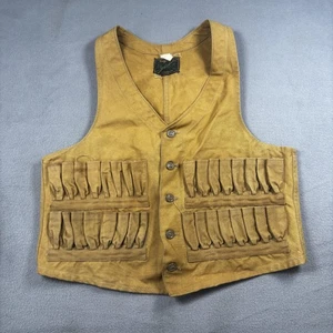 Vintage Mohawk Duxbak Hunting Vest Mens 40 Tan Canvas Shooting Shell Pockets 80s - Picture 1 of 10