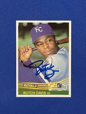 Firmado 1984 Donruss #277 Butch Davis Kansas City Royals autógrafo automático Foto 1 de 3