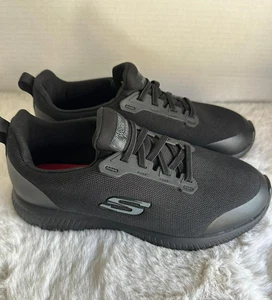 Skechers Work Shoes Womens Size 8.5 Black Slip Resistant Relaxed Fit Sneakers - Picture 1 of 8