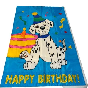 Cachorro Dálmata Feliz Cumpleaños Bandera Azul Jardín Exterior Uso Cumpleaños Sombrero VER - Imagen 1 de 24