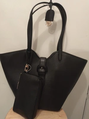 Anne Klein 黑色皮革钱包 带袋 — 第 1/4 张图片